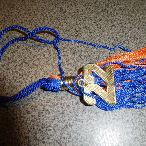 2022 MOTAR BOARD TASSLE GRADUATION ORANGE & BLUE TASSEL TASSLE LARGE #22 - Picture 2 of 4
